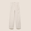Pantalon taille haute en velours sable femme