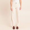 Pantalon coupe droite taille standard ivoire femme