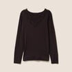 T-shirt thermo-douceur manches longues marron fonc&eacute; femme