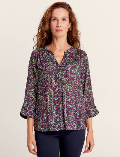 Blouse manches 3/4 multicolore femme