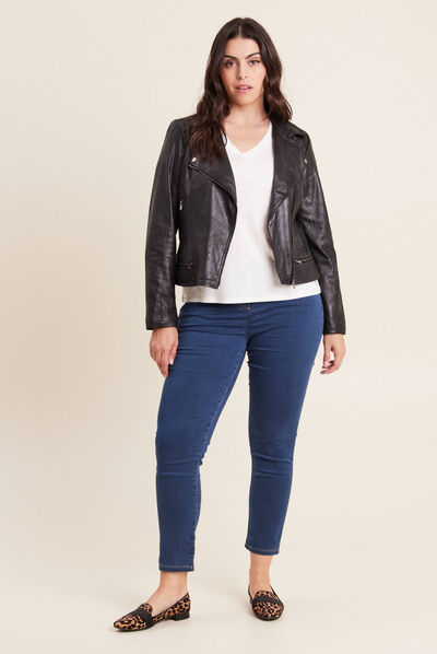 Jeans léger taille standard 7/8ème denim double stone femme