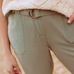 Pantalon flou ceinturé vert clair femme