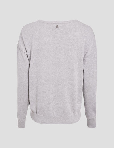 Pull manches longues gris clair femme