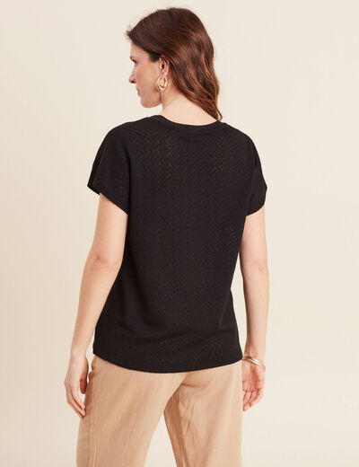 T-shirt manches courtes noir femme