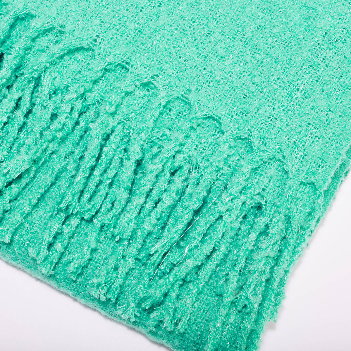 &Eacute;charpe &agrave; franges vert &eacute;meraude femme