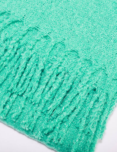 Écharpe à franges vert émeraude femme