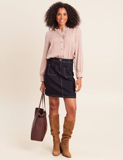 Chemise fluide manches longues rose femme