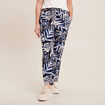 Pantalon carotte fluide 7/8ème bleu femme