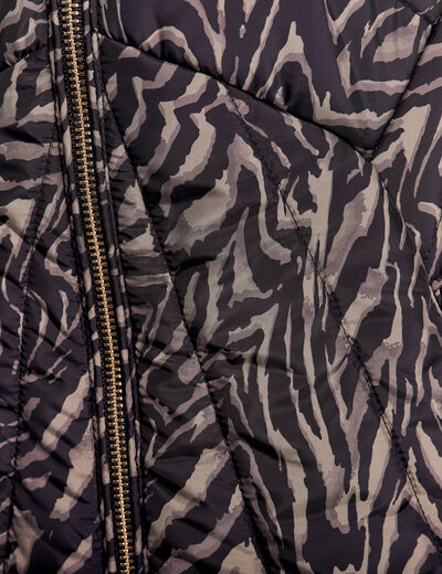 Doudoune déperlante droite zippée noir femme