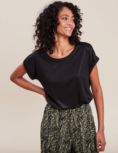 T-shirt manches courtes noir femme