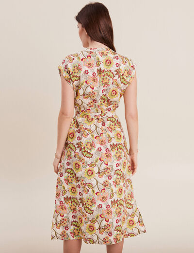 Robe chemise boutonnée blanc femme