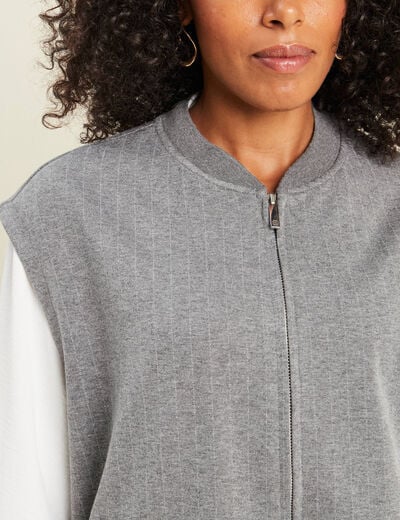 Bomber sans manches bas resserr&eacute; gris femme