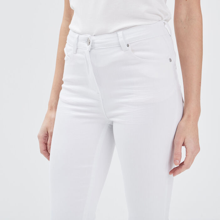 Pantalon ajusté 7/8ème blanc femme
