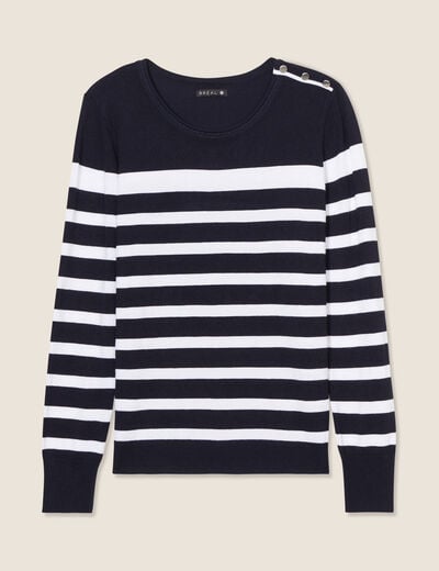 Pull manches longues bleu marine femme