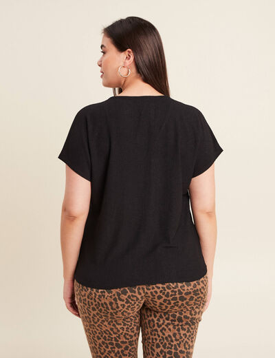 T-shirt manches courtes noir femme