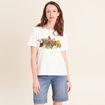 T-shirt col rond manches courtes ecru femme