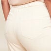 Pantalon coupe droite à coulisse ivoire femme