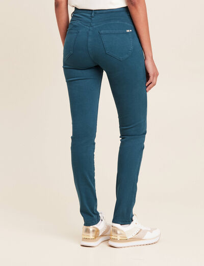 Jean magique ajusté taille standard bleu canard femme