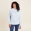 Pull manches longues bleu pastel femme