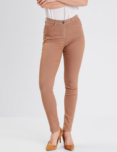 Pantalon léger taille standard long marron femme