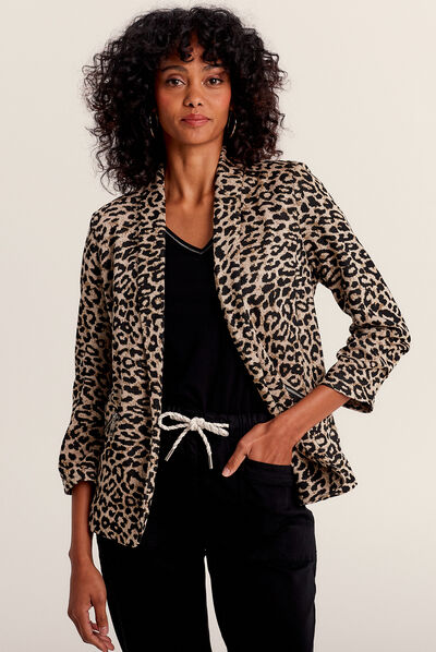 Veste esprit tailleur ajustée noir femme