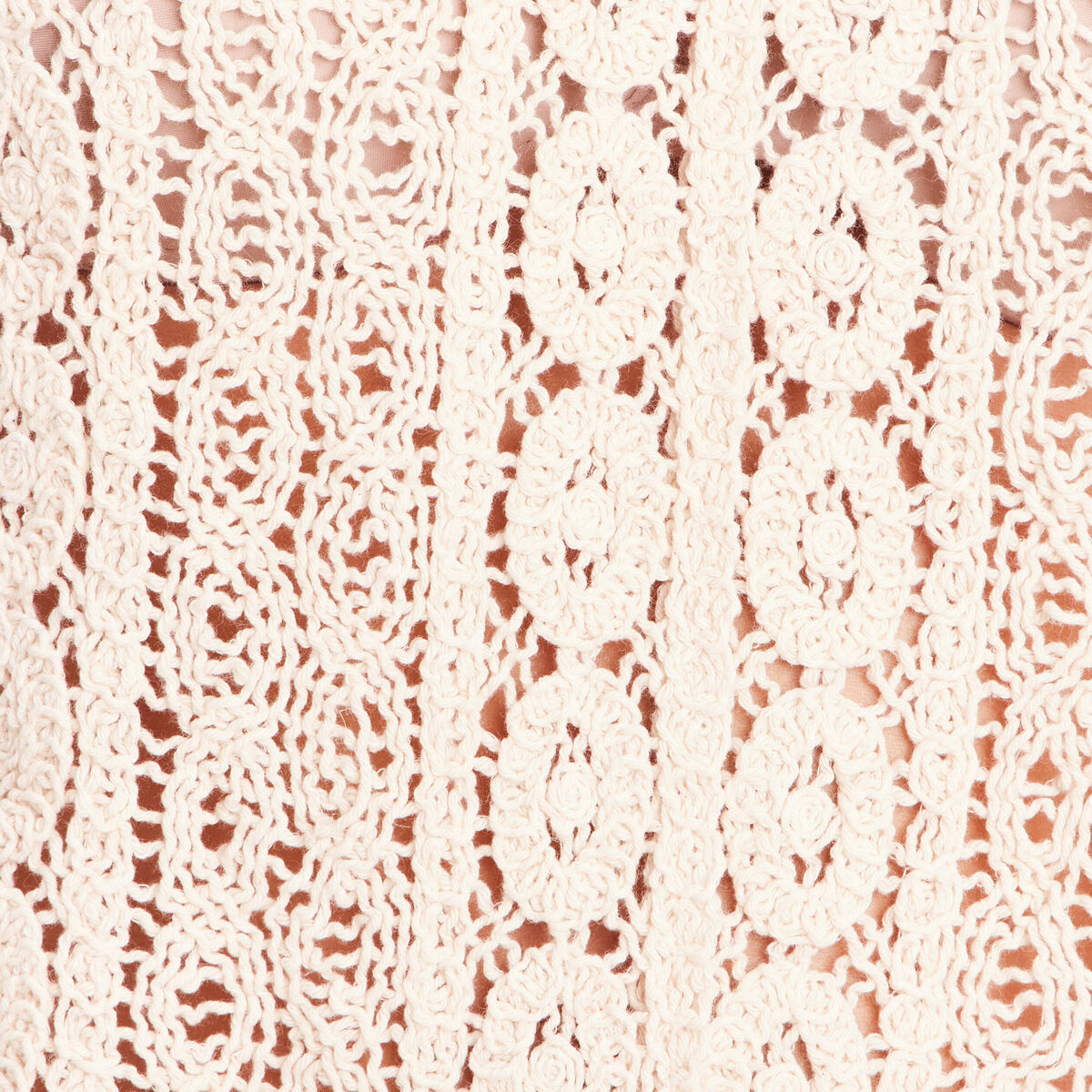 D&eacute;bardeur macram&eacute; ecru femme