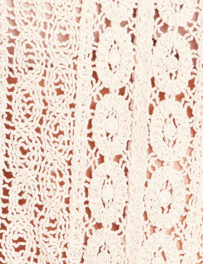 D&eacute;bardeur macram&eacute; ecru femme