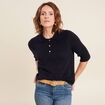 Pull manches courtes bleu foncé femme