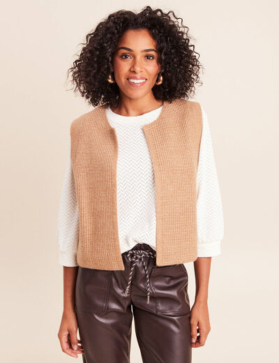 Gilet sans manches marron femme