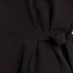 Robe longue droite manches courtes noir femme