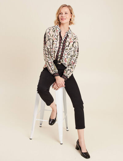 Chemise manches longues blanc femme
