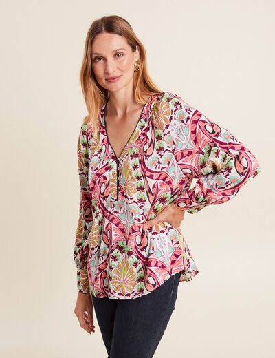 Blouse manches longues blanc femme