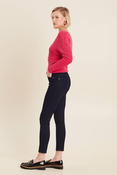 Jeans léger taille standard 7/8ème denim brut femme