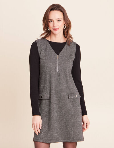 Robe chasuble gris femme