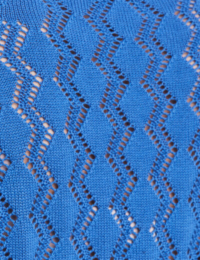 Pull confectionné en France bleu electrique femme