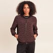 Gilet r&eacute;versible manches longues marron fonc&eacute; femme