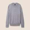 Pull cachemire col montant gris clair femme