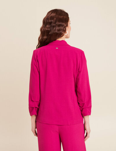Veste fluide col châle rose fushia femme