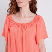 Blouse manches courtes orange clair femme