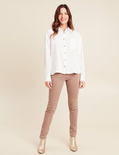Jean magique L'Unique coupe ajust&eacute;e taupe femme