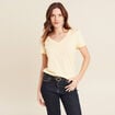 T-shirt manches courtes jaune clair femme