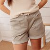 Short droit taille élastiquée vert clair femme