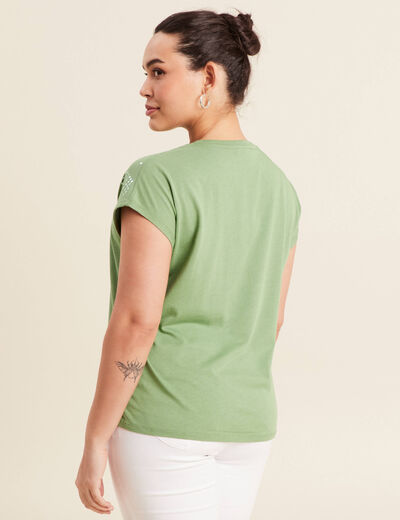 T-shirt manches courtes vert femme