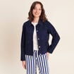 Veste doubl&eacute;e denim stone femme