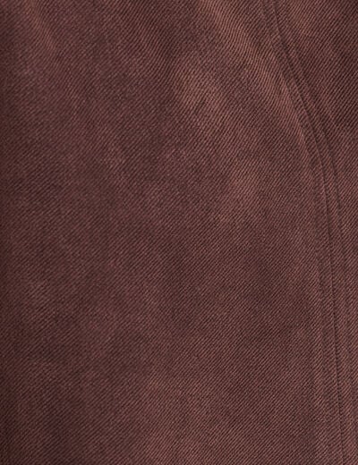 Top en suedine marron fonc&eacute; femme
