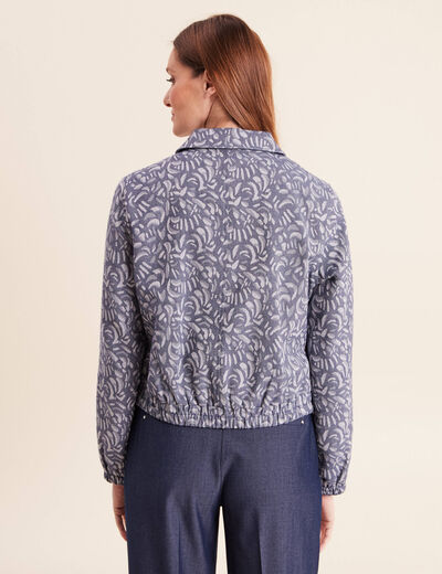 Veste jean doubl&eacute;e bleu femme
