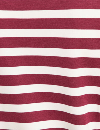 T-shirt col rond bordeaux femme