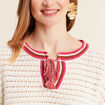Pull manches longues ajouré ecru femme