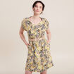 Robe droite ceinturée vert femme