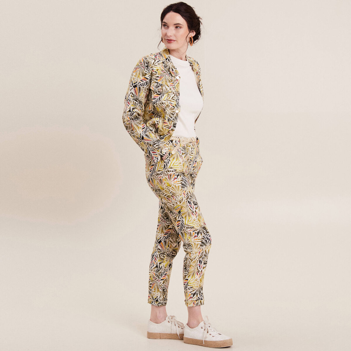 Veste boutonnée vert femme